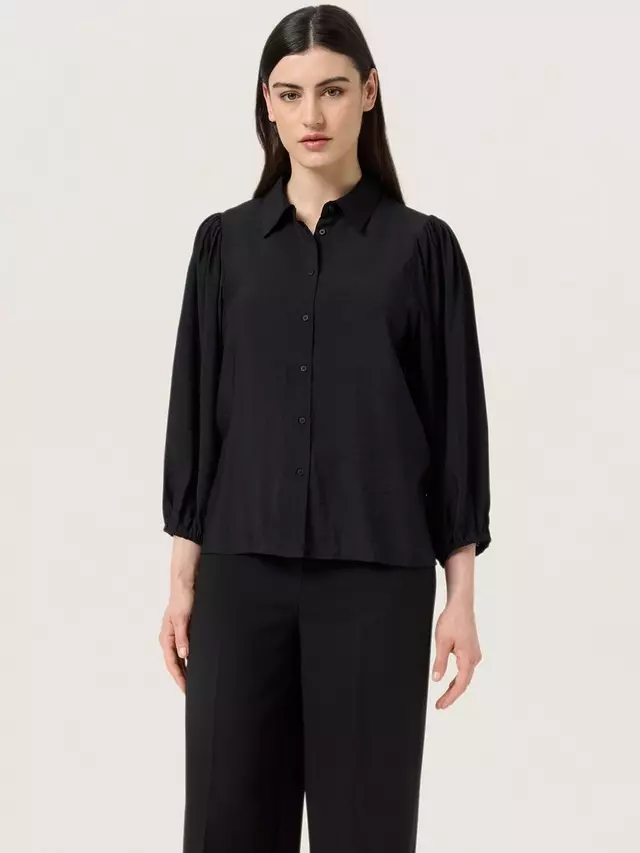 

Рубашка Soaked In Luxury Leodora Cropped Sleeve Buttons, черный
