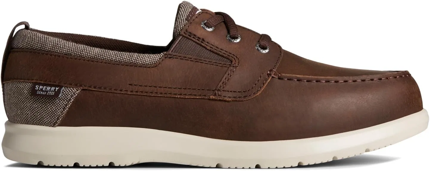 Мужские слипоны Sperry Bowrider Plushstep с тремя люверсами, Brown Leather — фото 2