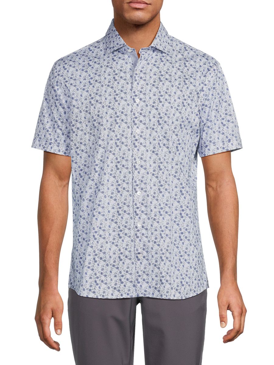 

Рубашка Kelly с микроцветочным принтом Brax, темно-синий