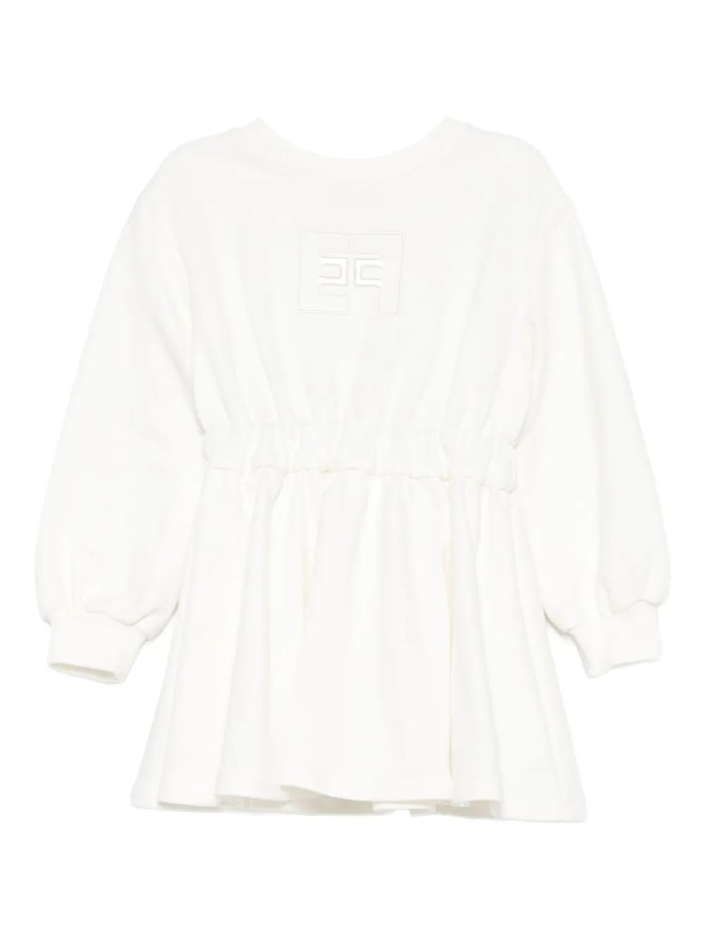 

Платье с вышитым логотипом Elisabetta Franchi La Mia Bambina, белый