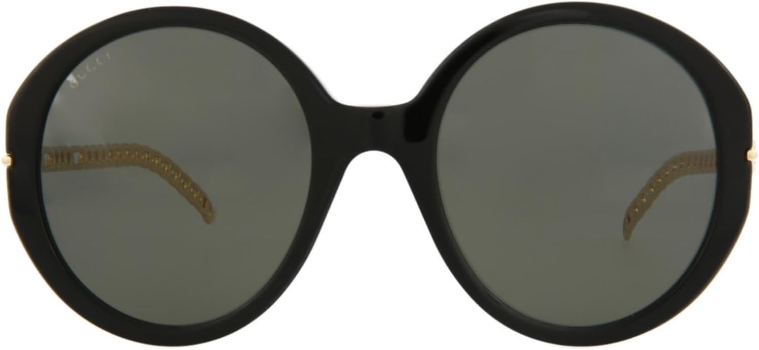

Солнцезащитные очки Gucci круглой/овальной формы, черные, золотые, серые, класса люкс, изготовлены в Италии, оправа из ацетата, дизайнерская мода для повседневной роскоши