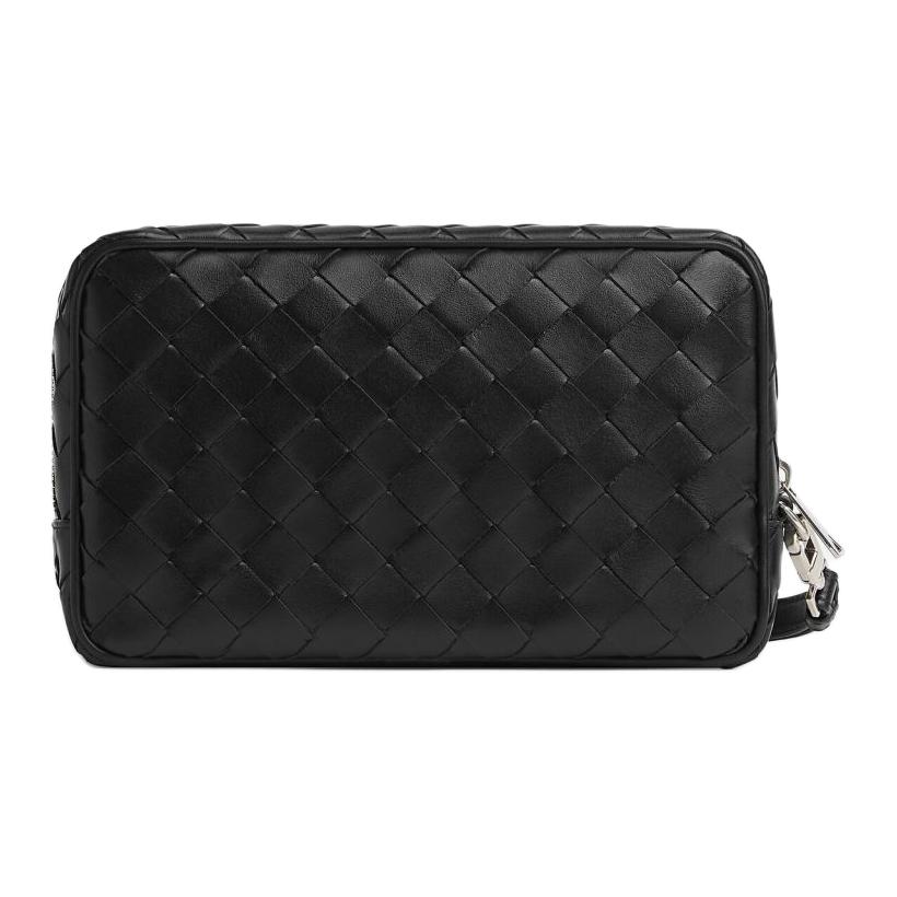

Bottega Veneta Клатч из коровьей кожи Intrecciato, женский, черного цвета, маленького размера