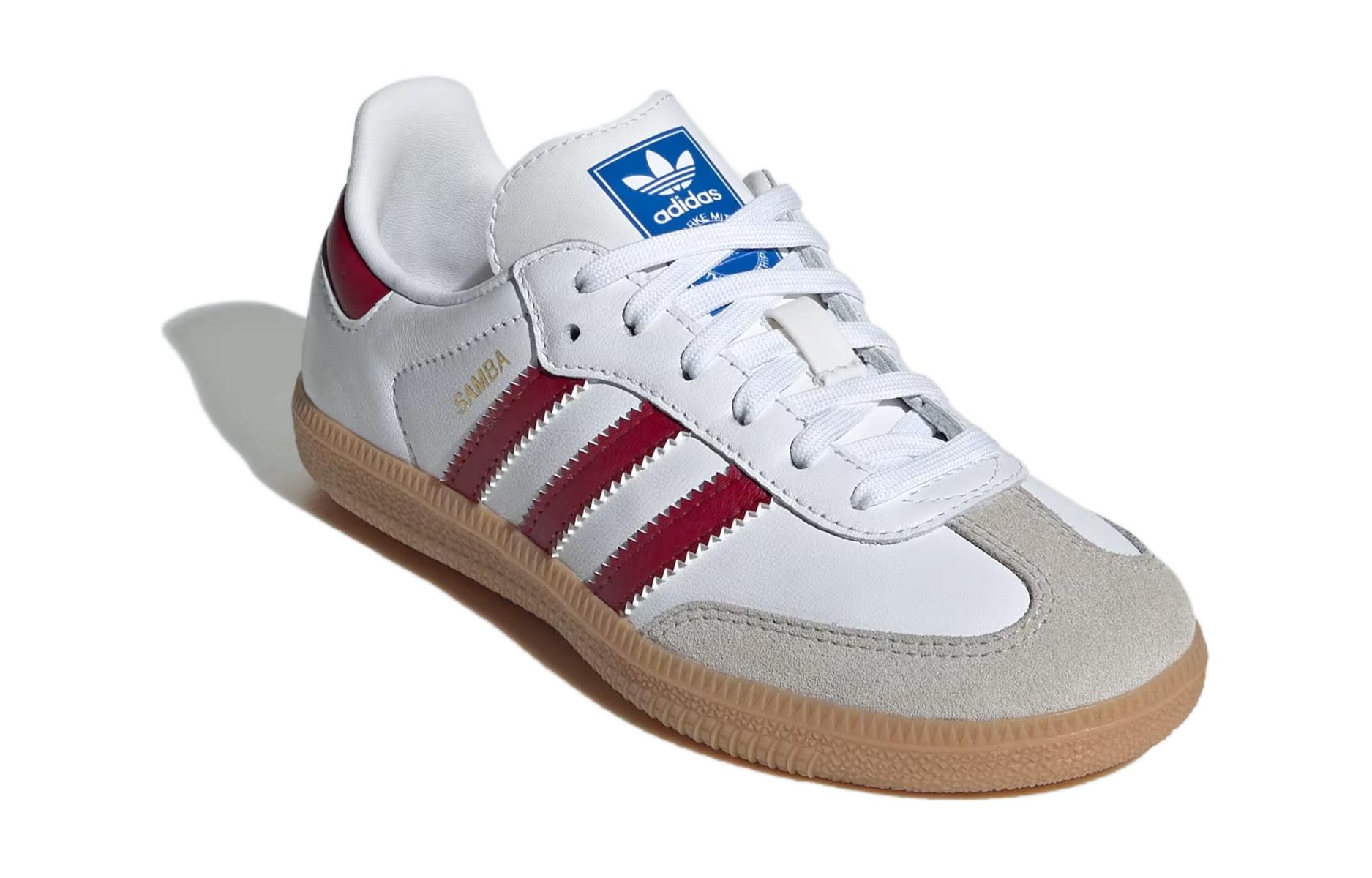 Adidas Samba OG Cloud White Collegiate Burgundy Gum PS Adidas Originals, Белый Красный — фото 3