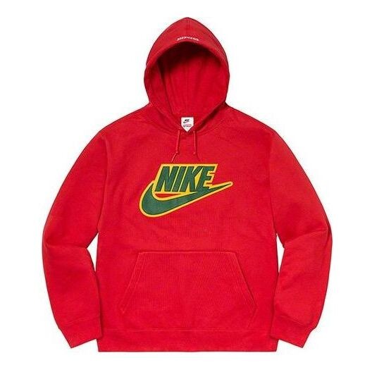 

Толстовка fw19 week 14 x nike leather appliqu hooded sweatshirt 'red' Supreme, красный