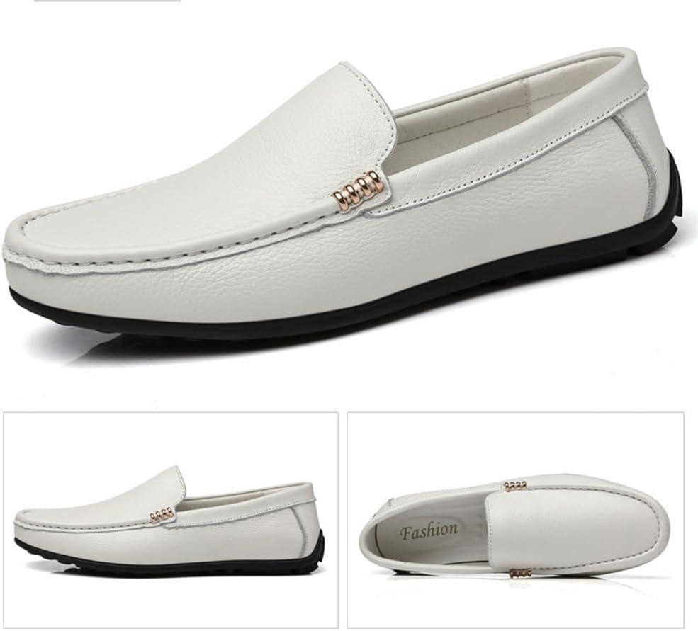 Мужские мокасины Abborora Penny Loafers для вождения, повседневная офисная обувь без шнурков, белый — фото 2
