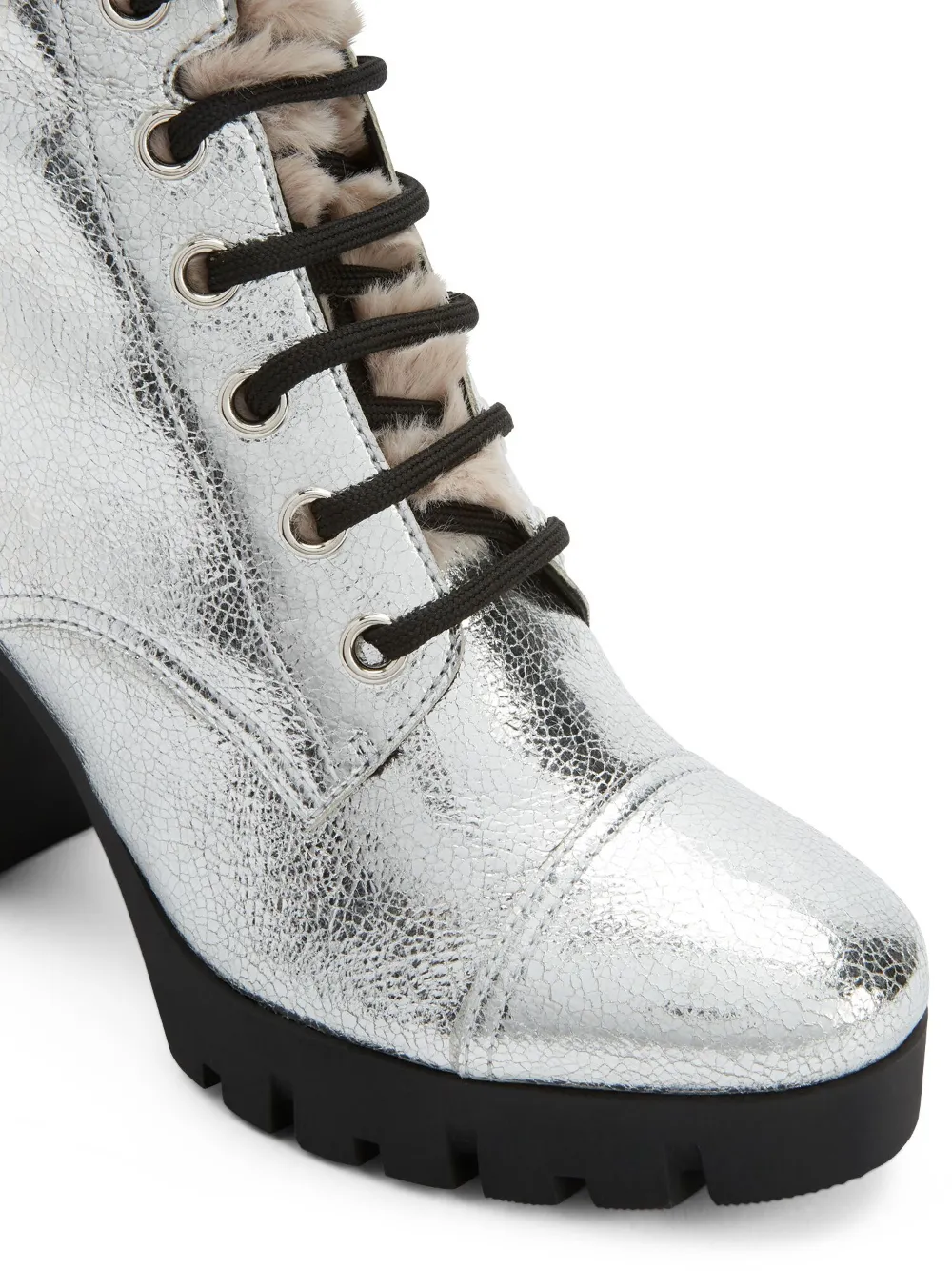 Ботильоны Moyra 90 с эффектом металлик Giuseppe Zanotti, серебяный — фото 2