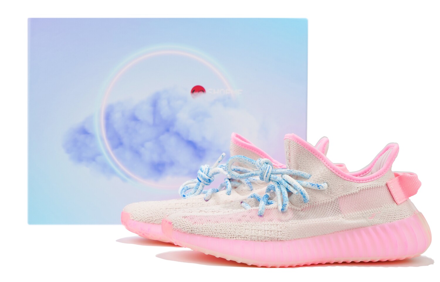 Кроссовки adidas originals Yeezy Boost 350 Lifestyle Shoes Unisex Low-top Ultra Blue/Fire Orchid, розовый