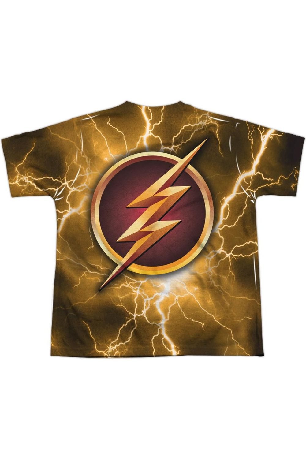 Детская футболка с коротким рукавом из полиэстера с принтом "Flash Bolt" (спереди/сзади) Gildan, мультиколор — фото 2