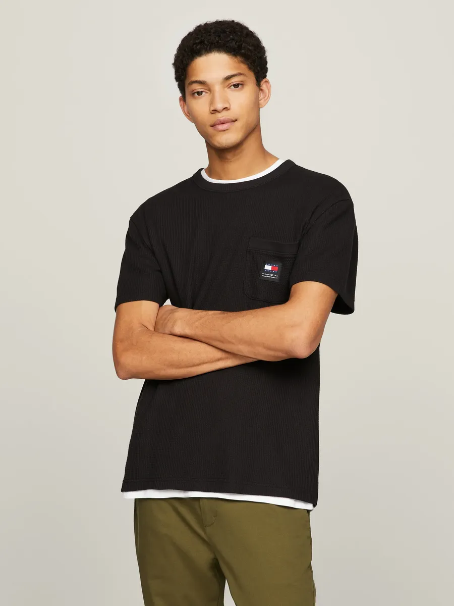 

Футболка Tommy Jeans "TJM REG WAFFLE S/S POCKET TEE", черный