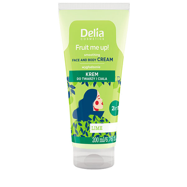 

Разглаживающий крем для лица и тела лайм, 200 мл Delia Fruit me up!