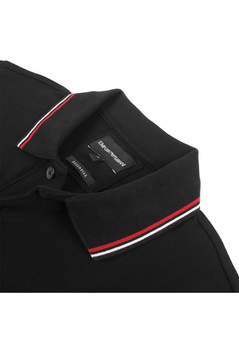 Мужское поло с длинным рукавом, хлопок с эластаном, модель 8N1FB5 1JPTZ 0999 Emporio Armani, черный — фото 4