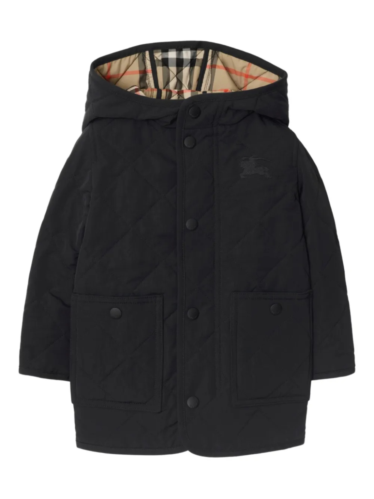

Burberry Kids стеганая куртка с капюшоном, черный