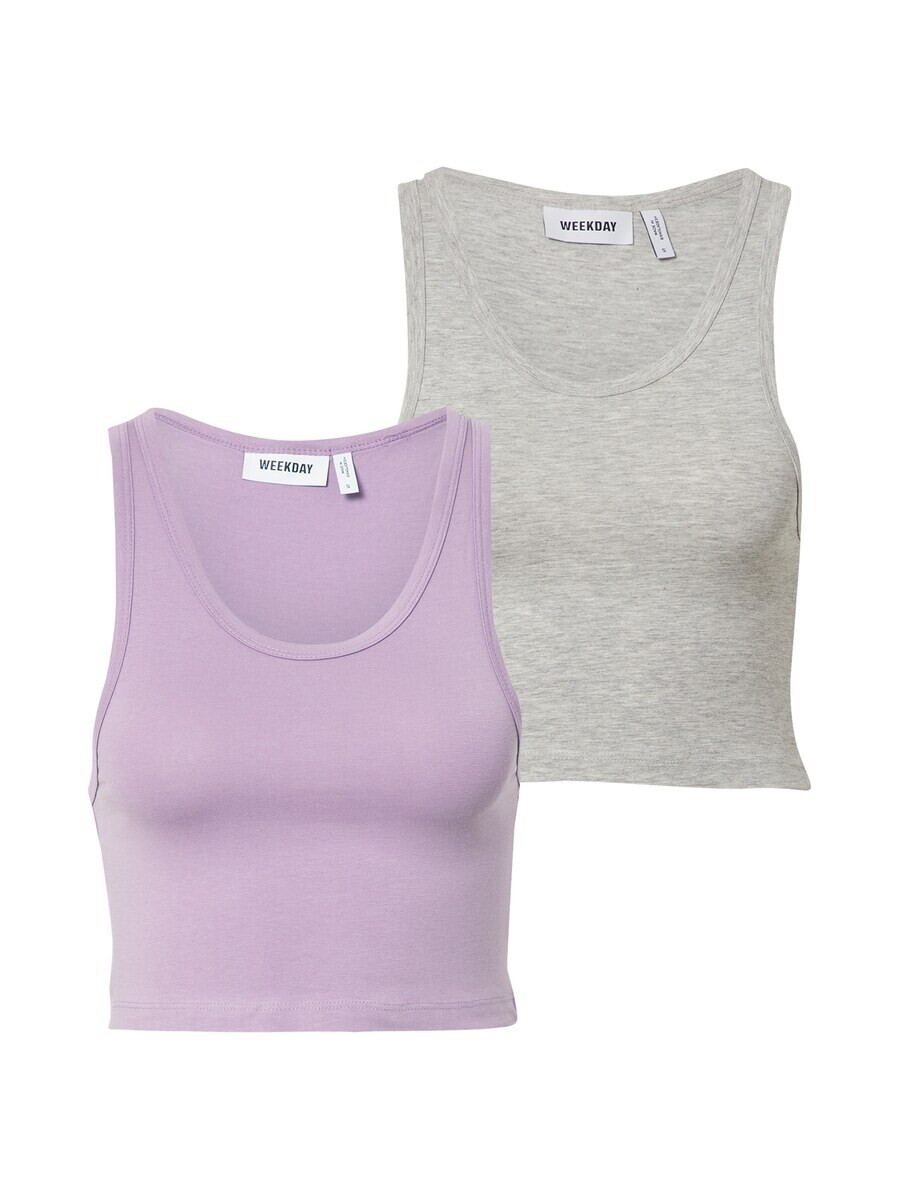 

Майка WEEKDAY Top, цвет mottled grey/light purple