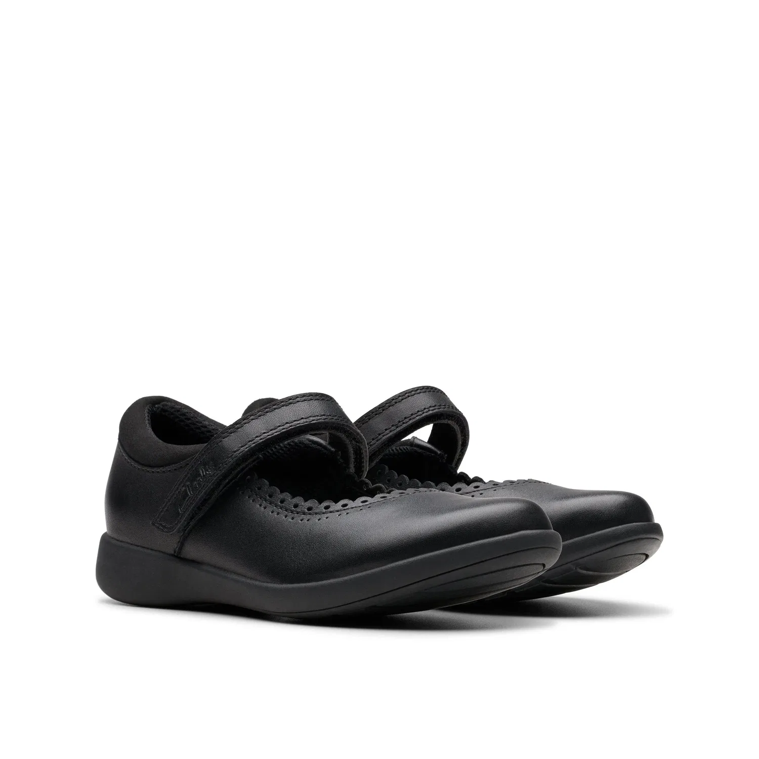 Туфли Clarks Mary Jane на липучке, черная кожа — фото 4