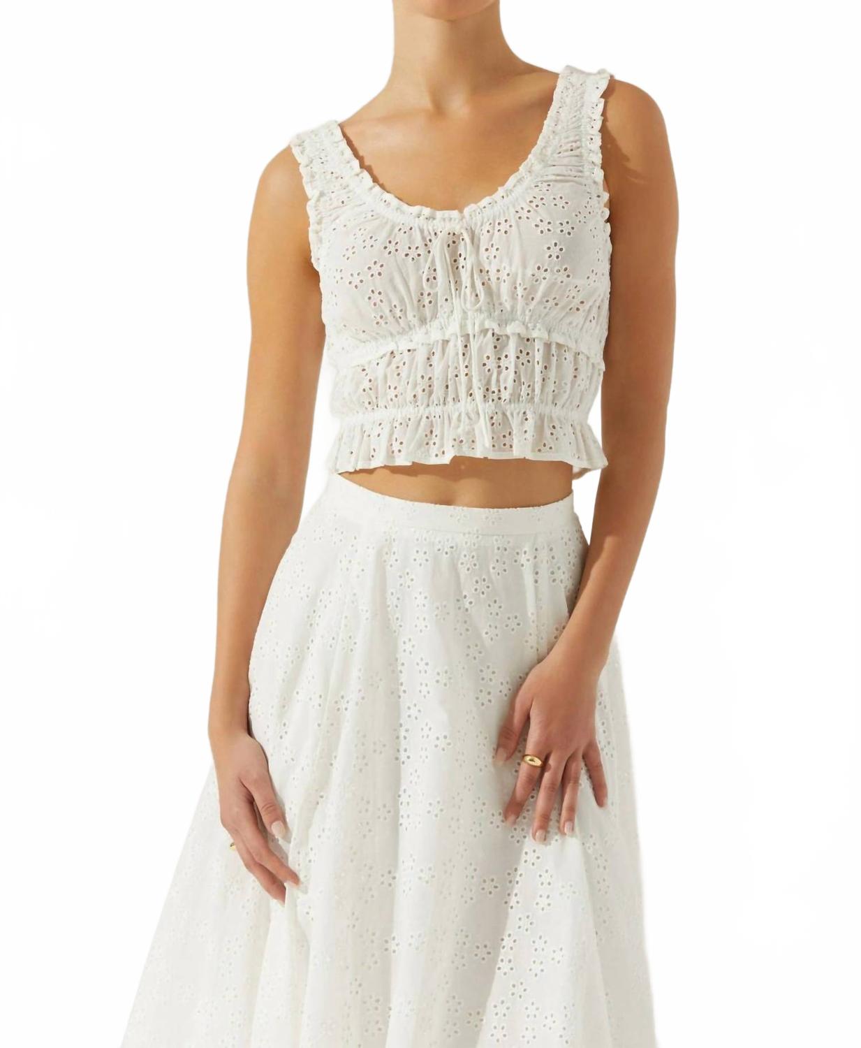 

Киссель Тирред Айлет Топ в белом цвете ASTR