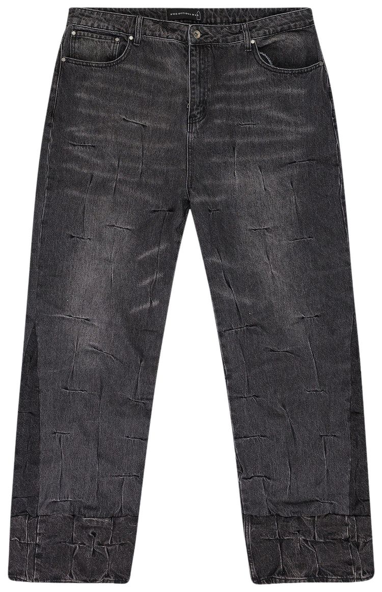 

Джинсы прямого кроя с завышенной талией «Черные», модель Who Decides War