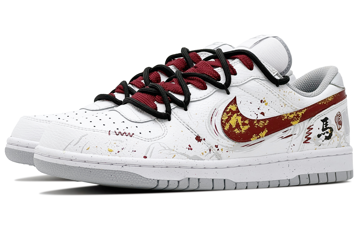 Nike Кроссовки для скейтбординга мужские Big Leather, устойчивые к истиранию, дышащие, низкие, бело-красные — фото 4