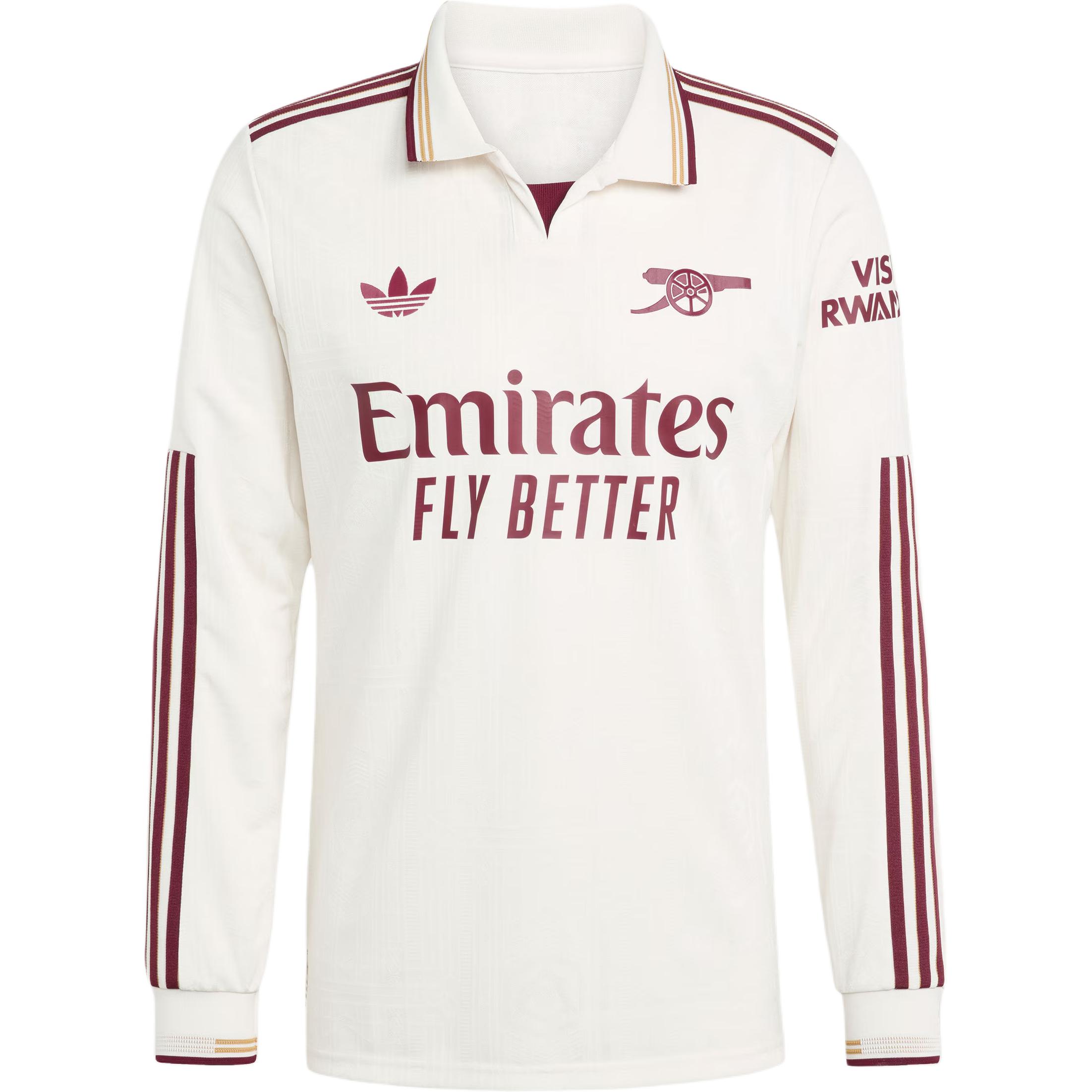 

Футболка Adidas с длинным рукавом Arsenal 25/26 Third Authentic Adidas Originals, белый/красный