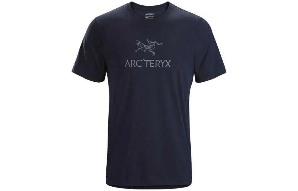 Футболка Emblem с круглым вырезом, умеренный прямой крой Arcteryx, kingfisher синий/kingfisher