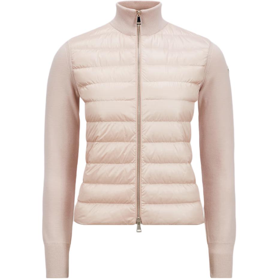 

Moncler Стеганый кардиган на молнии с нашивкой-логотипом, Light Pink