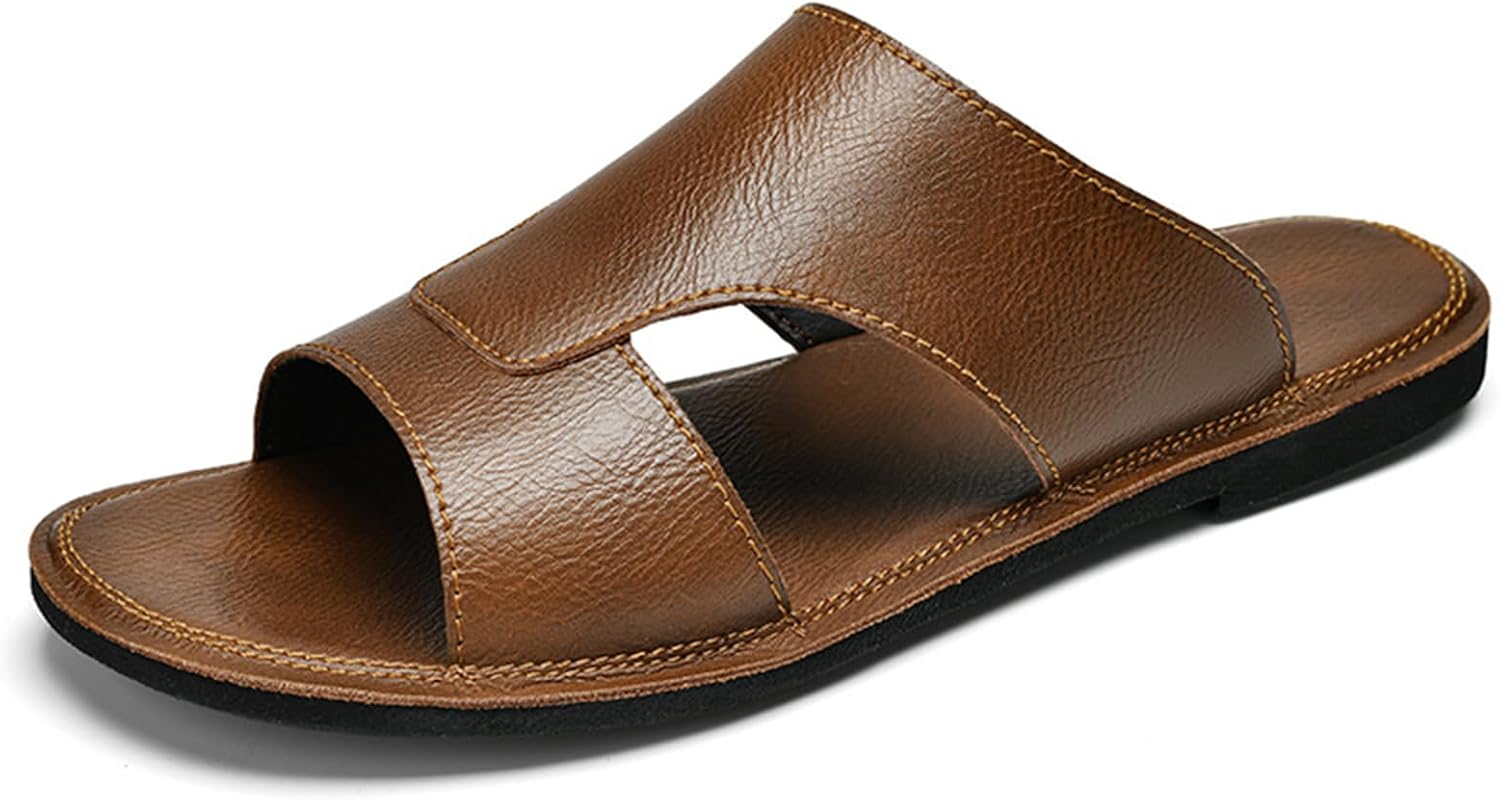 

Мужские кожаные шлепанцы/тапочки Abborora, коричневый