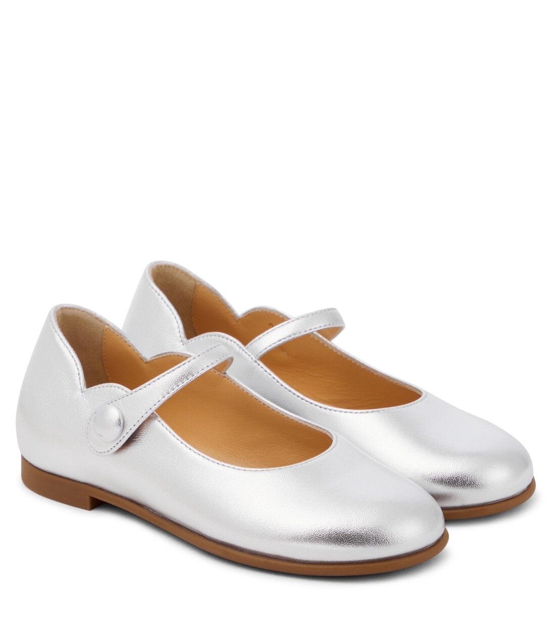 

Кожаные балетки Melodie Chick Christian Louboutin, серебряный