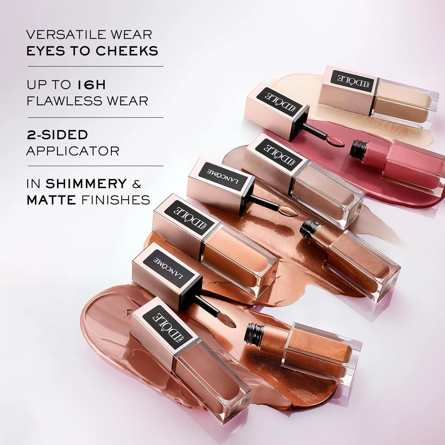 Жидкие тени и подводка для глаз Lancôme Idôle Tint Long Wear - многофункциональное средство для макияжа глаз с мерцающим и матовым финишем - возможность наслаивания цвета и стойкость до 16 часов., 10 Lavander Latte: Irridescent Lavender — фото 3
