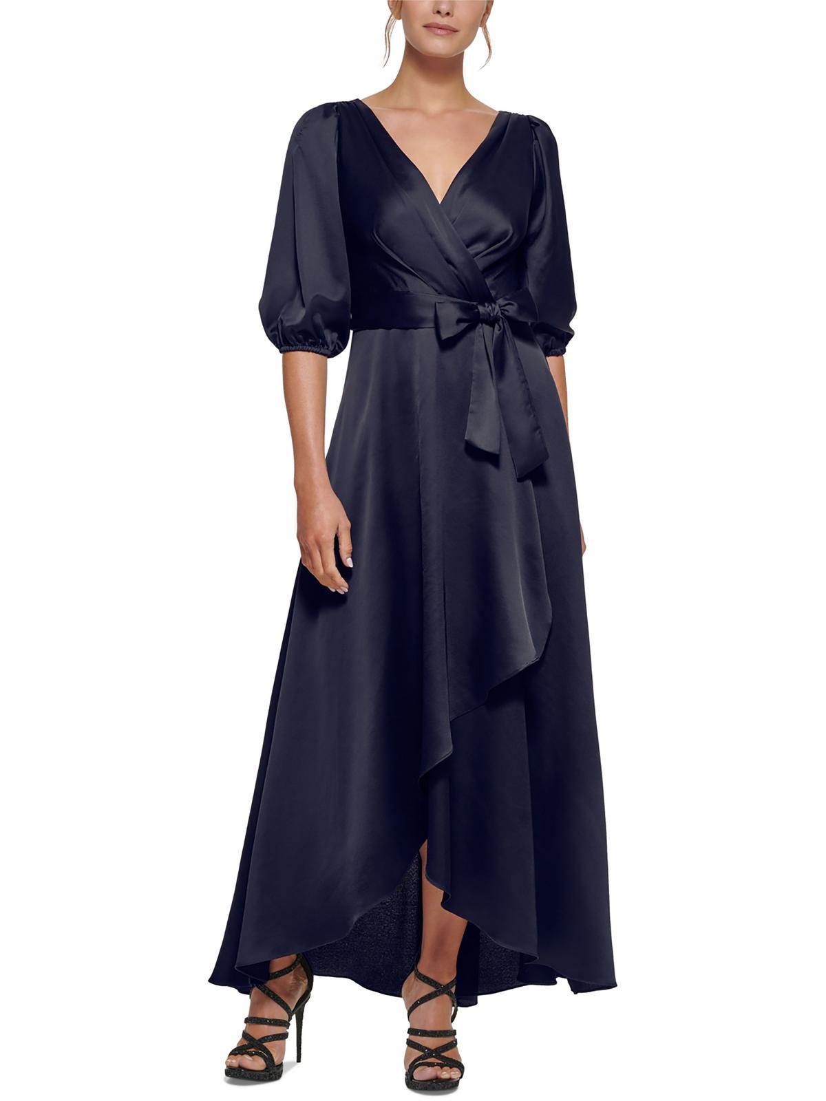 

Женское атласное платье макси с поясом DKNY, цвет midnight