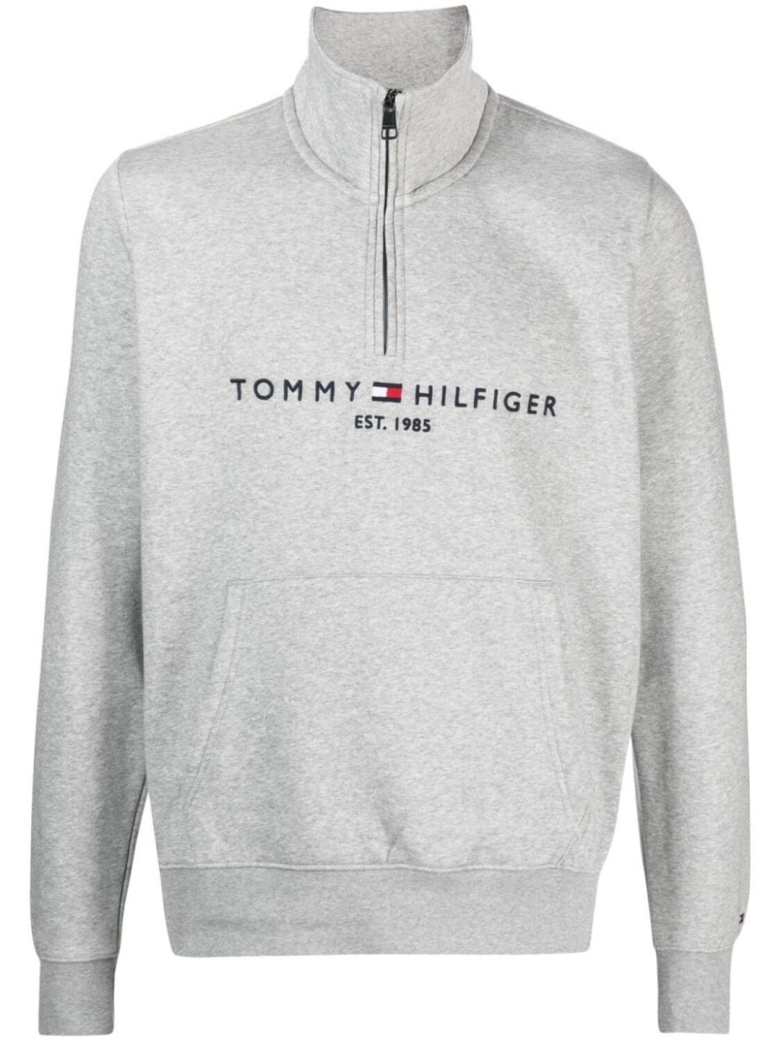 

Tommy Hilfiger толстовка с воротником на молнии и вышитым логотипом, серый