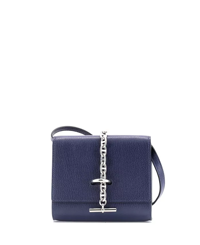 

Кошелек Chaine d'Ancre Compact на ремешке из кожи Chevre Mysore Pre-Owned HERMÉS, синий
