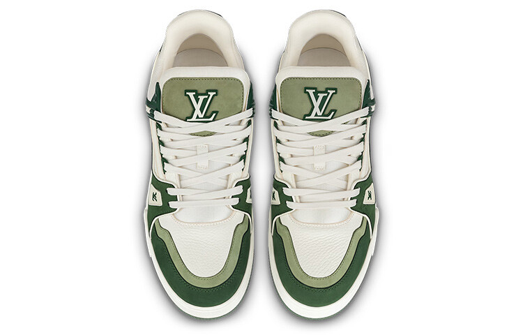 Кроссовки Louis Vuitton Trainer, зеленый / белый — фото 3