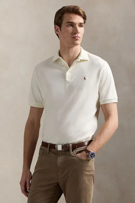 Поло бежевое slim fit Polo Ralph Lauren