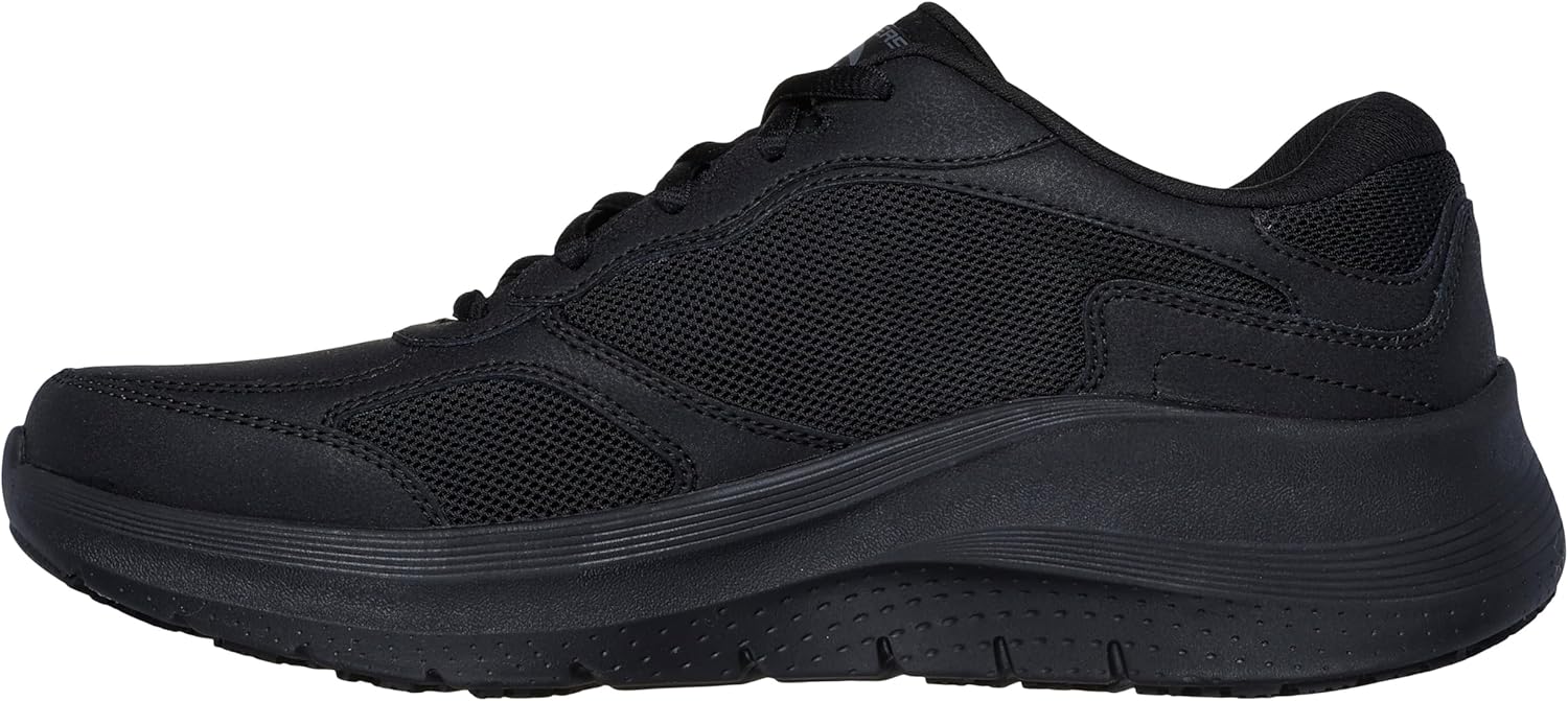 Кроссовки для мужчин Skechers Work: Arch Fit 2.0 с шнуровкой и противоскользящей подошвой, черный — фото 3