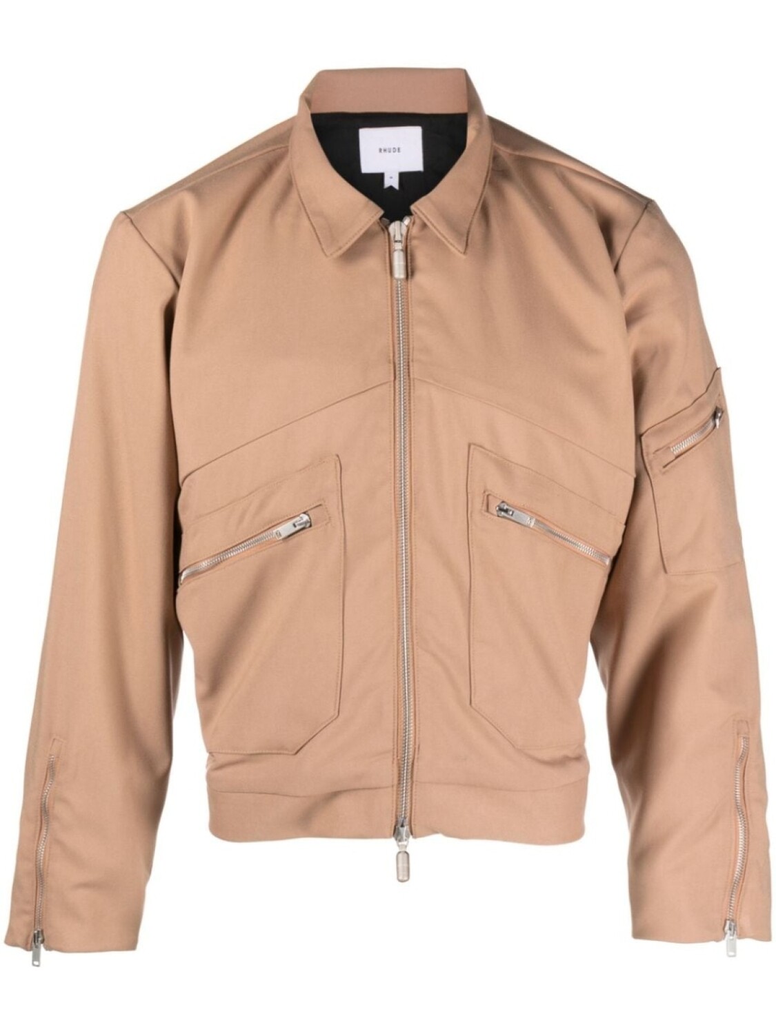 

RHUDE куртка-рубашка Sambac на молнии, коричневый