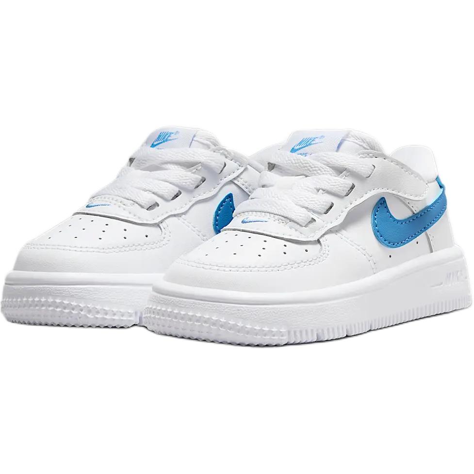Nike Air Force 1 нескользящие амортизаторы низкие детские ботинки white для малышей — фото 4