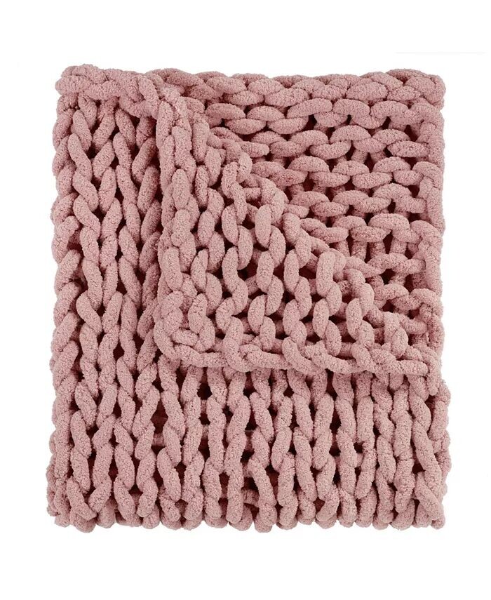 

Вязаный плед из синели, 40 дюймов Д x 50 дюймов Ш American Heritage Textiles, розовый