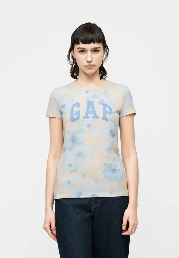 Футболка с принтом Gap Classic tee print, синий