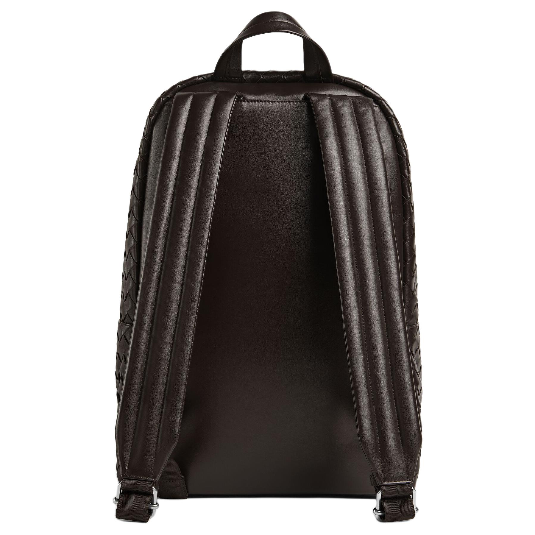 Bottega Veneta Рюкзак Intrecciato из коровьей кожи Regular Unisex цвета шоколадно-коричневого с оттенком лесного ореха и Scarlet — фото 3