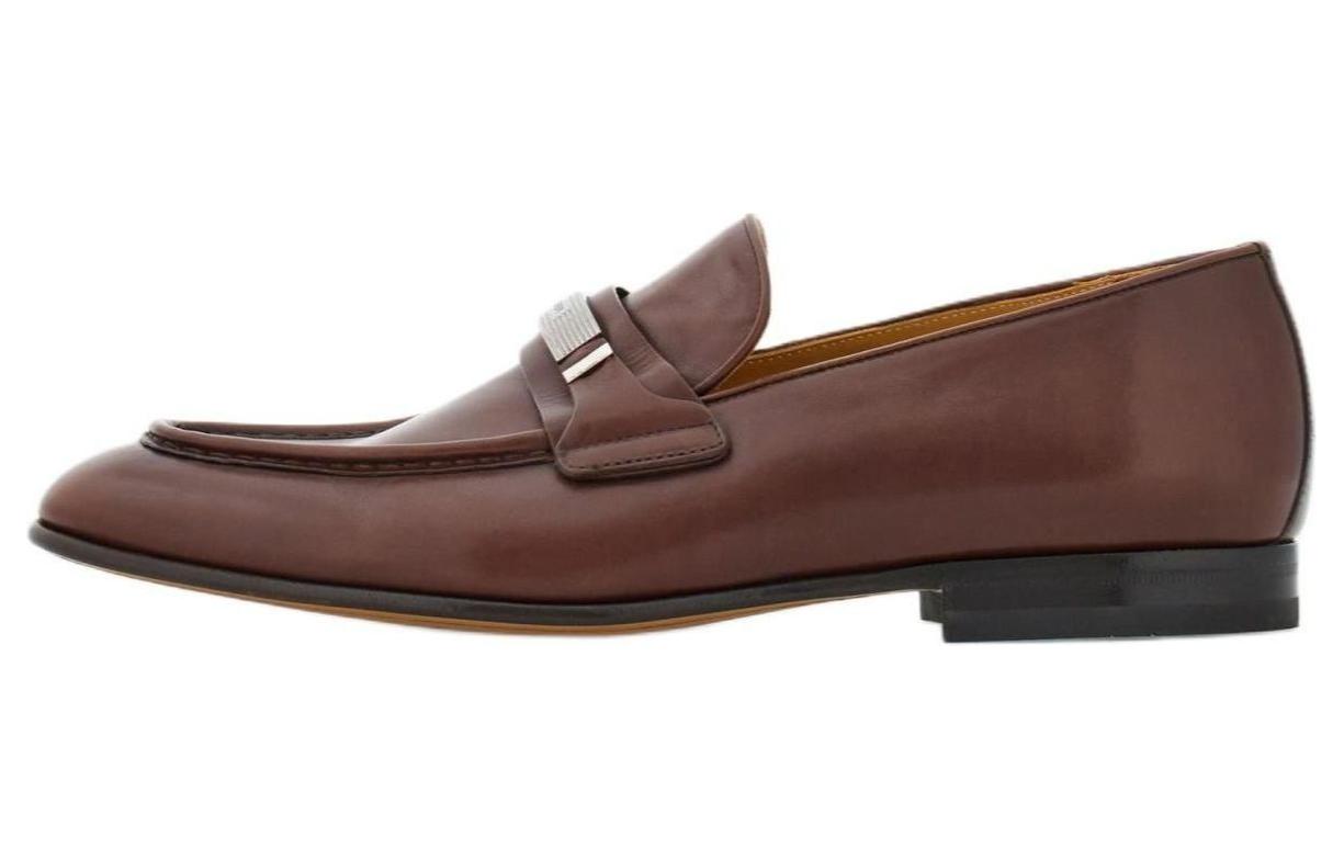 Кожаные лоферы с логотипом Ferragamo, коричневый