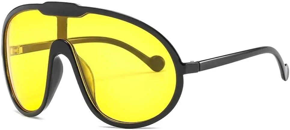 

Солнцезащитные очки-щитки One Piece для женщин, солнцезащитные очки с увеличенной дугой для мужчин, градиентные очки в стиле хип-хоп generic, Black Silver