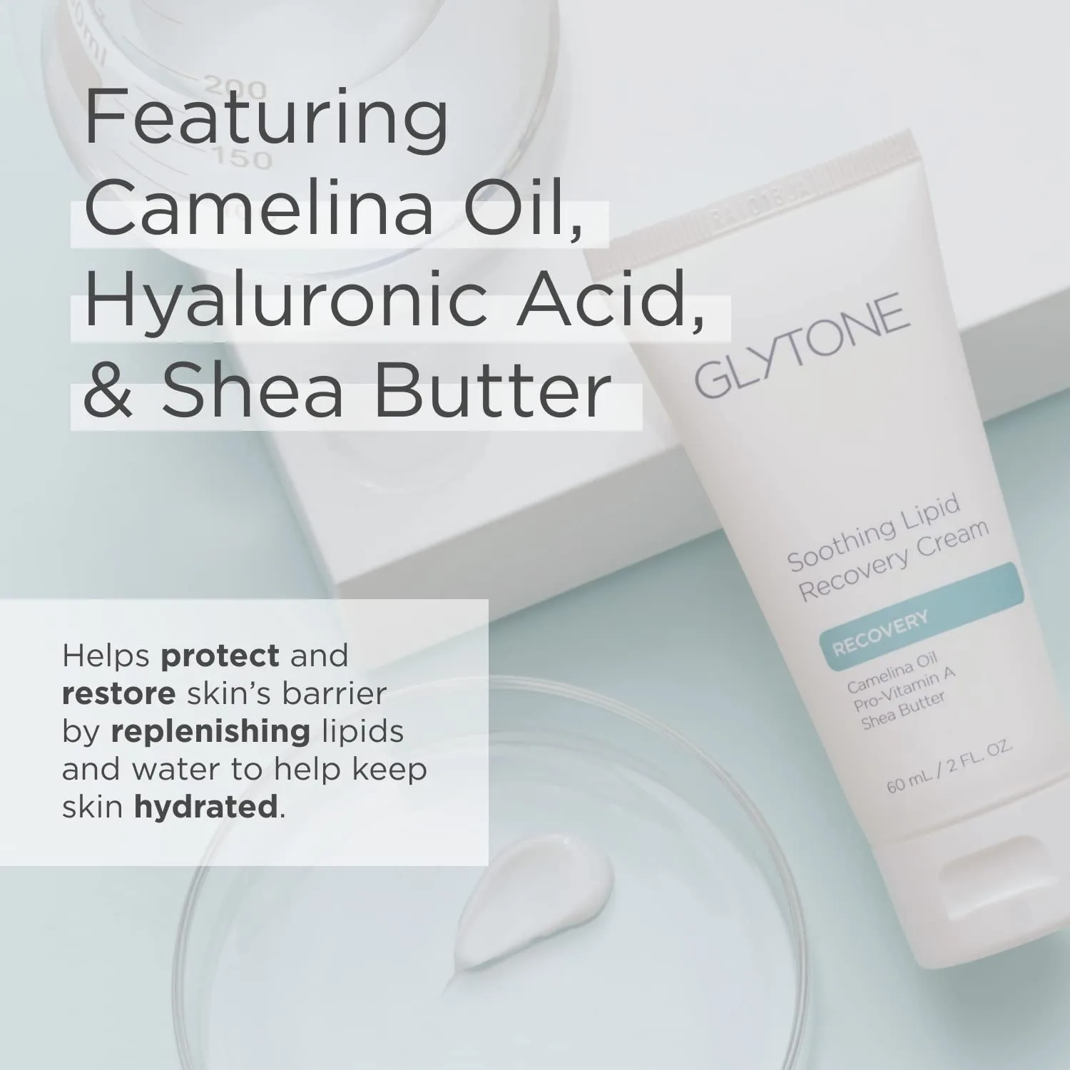 Крем для лица Glytone — Soothing Lipid Recovery Cream увлажняющий , успокаивает и восстанавливает кожный барьер с, 60 мл — фото 3