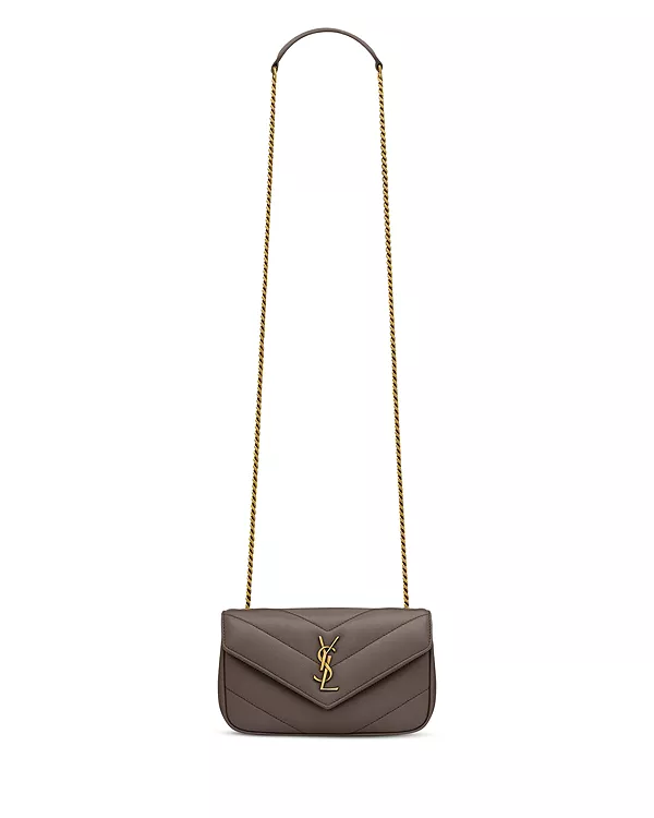 

Мини-Сумочка Loulou из овечьей кожи Saint Laurent, серый