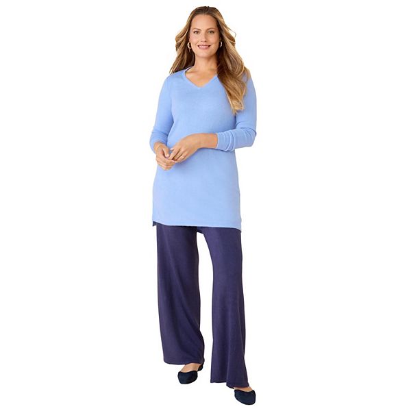 

Женский свитер V-neck plus size cashmiracle Catherines, French Blue