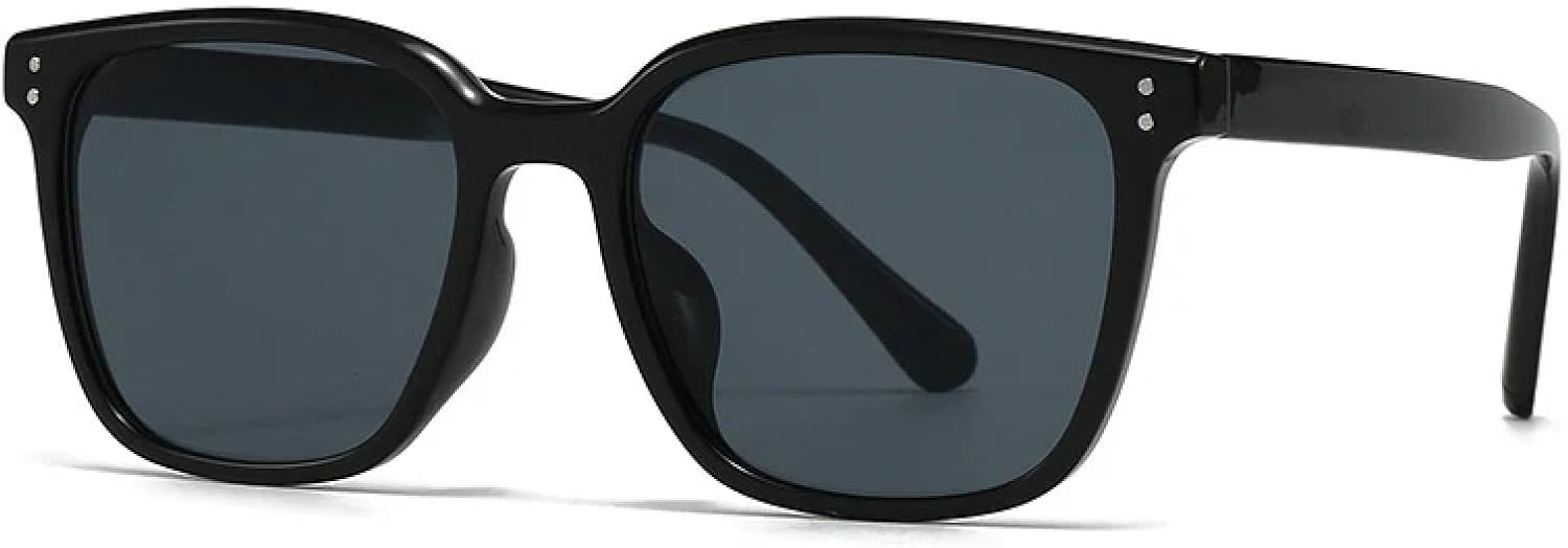 

Модные солнцезащитные очки для женщин, защита от УФ-излучения UV400, ретро-очки с заклепками, модные солнцезащитные очки для мужчин, желто-зеленые солнцезащитные очки UV400 TVTBBVV, Black Grey