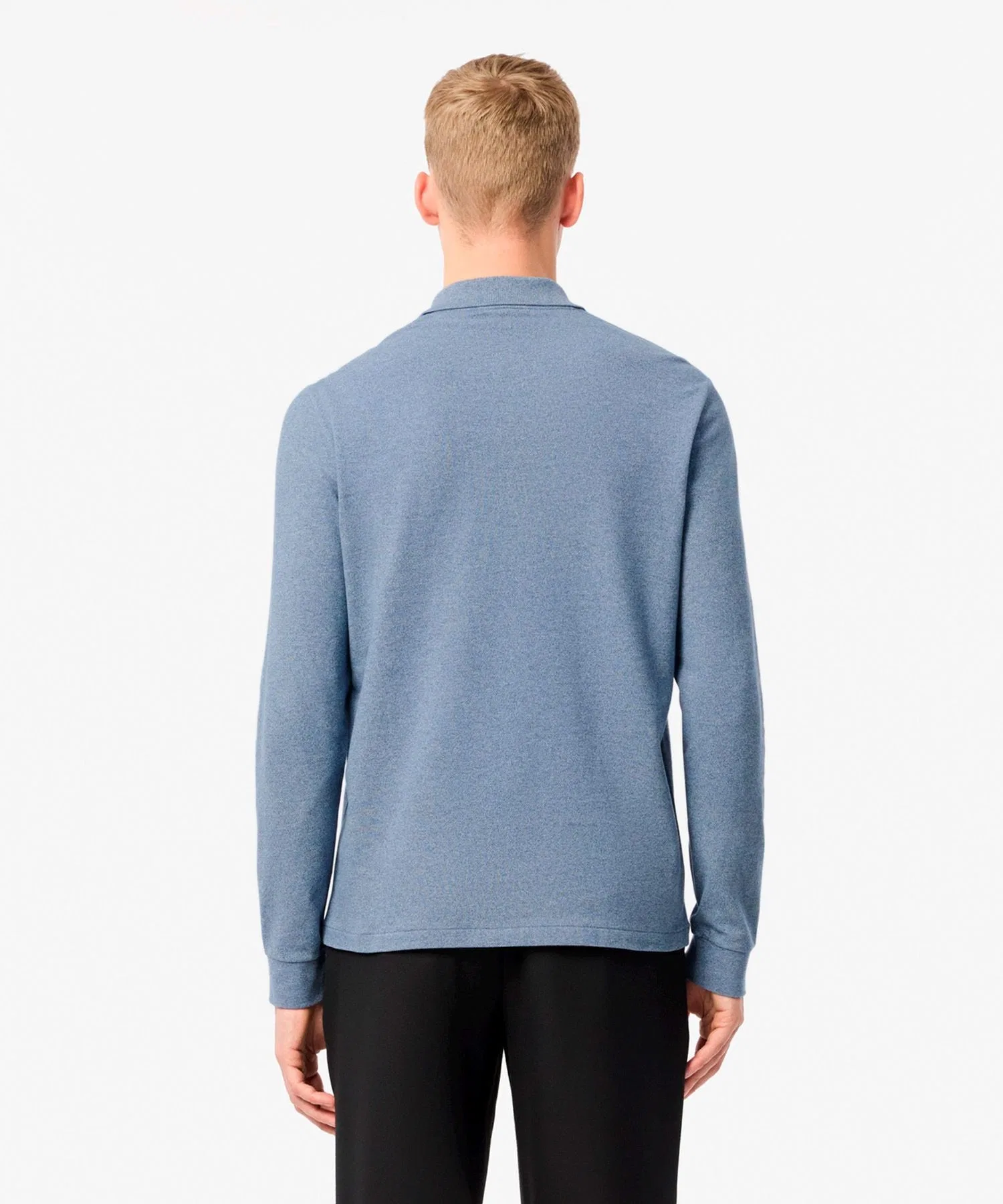 Рубашка-поло Uniqlo L1313, меланж, с длинными рукавами — фото 2