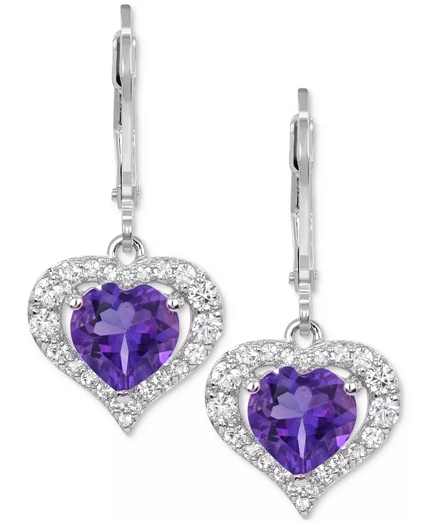 

Серьги с выращенными в лаборатории розовыми сапфирами (2-7/8 карата) и выращенными в лаборатории белыми сапфирами из стерлингового серебра Macy'S, amethyst