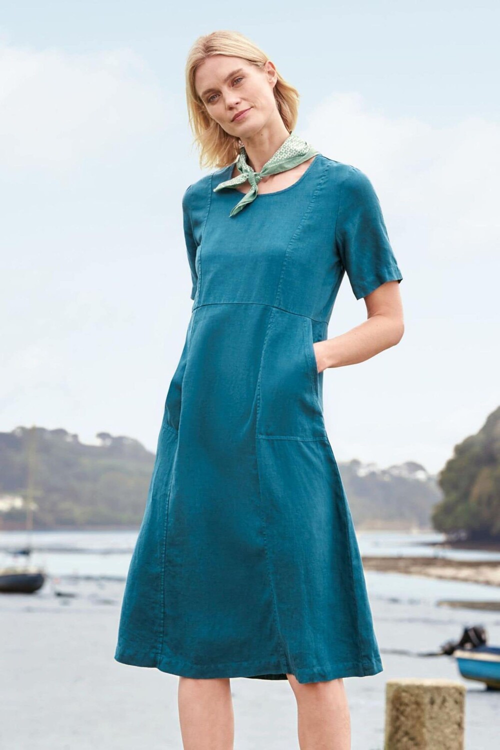 

Платье с волнами травы Seasalt Cornwall, синий
