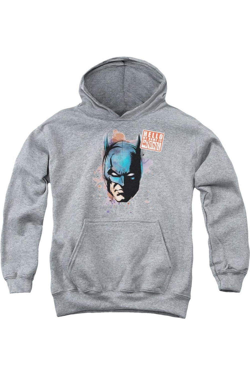 

Бэтмен Привет Молодежная Толстовка с Капюшоном Gildan, Athletic Heather