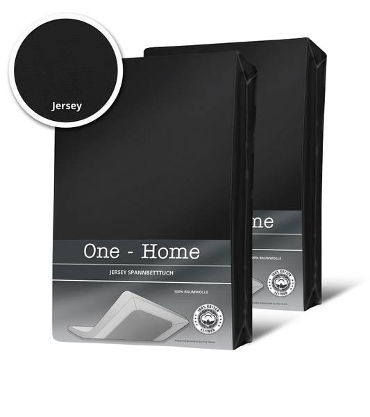 

Простыня One-Home Jersey schwarz 200x200 cm, 200x25x200 см, черный