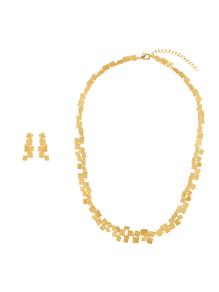 

Steel_Art Женский ювелирный набор, состоящий из колье и сережек, серебристого и золотого цвета, праздничный набор